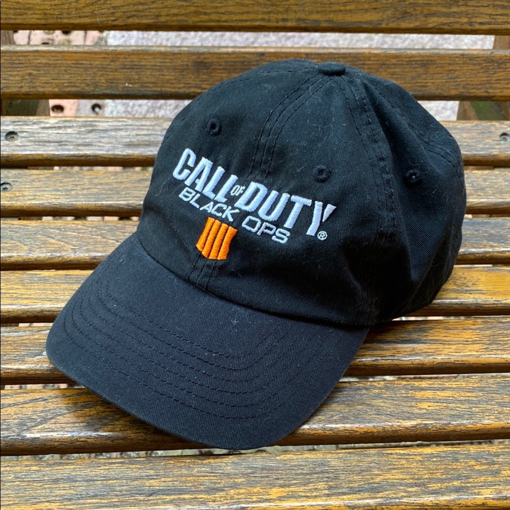 Call of Duty Black Ops Black Cap full 6 panel hat